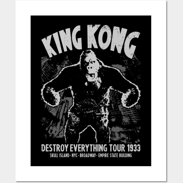 KING KONG 1933 DESTROY EVERYTHING TOUR Wall Art by ROBZILLA